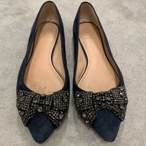 Tory burch rhinestones bow flats size 7